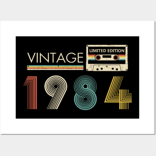 Vintage 1984 Limited Edition Cassette 40th Birthday Posters and Art